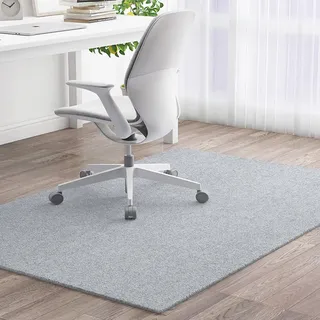 Odot Bodenschutzmatte Bürostuhl, Bürostuhl Unterlage Diverse Größen Schreibtischstuhl Unterlage Kratzfest rutschfest Bodenschutzmatte Gaming Teppich für Büro Hartböden (hellgrau,80x120cm)