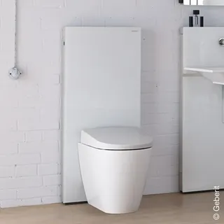 Geberit Monolith Sanitärmodul für Stand-WC, 114 cm Glas weiß