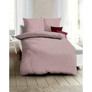 KAEPPEL Vichy Karo Feinbiber Rot 135 x 200 cm + 80 x 80 cm