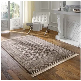 TaraCarpet Teppich Palazzo Royal Vintage Bouchara, rechteckig, Höhe: 6 mm, Bouchara Seiden Optik schw Wohnzimmer Schlafzimmer Esszimmer 160x230 schwarz 160 cm x 230 cm x 6 mm