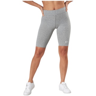 Nike Damen Sportswear Essential Bike Shorts, Dark Grey Heather/White, XS