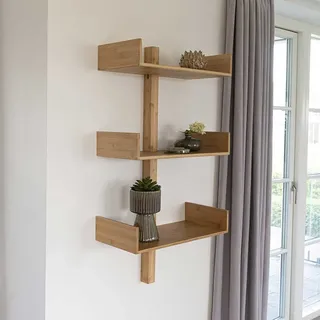 Wandregal Hängeregal aus Bambus 102 cm hoch