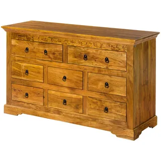 MASSIVMOEBEL24.DE Kommode Akazie 145 x 85 x 49 cm Honig lackiert