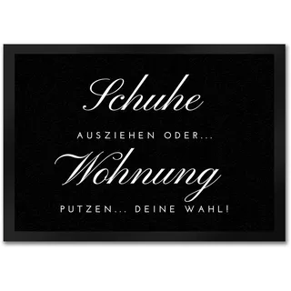 speecheese Fußmatte in 35x50 cm Spruch Motiv Schuhe ausziehen in 35x50 cm | mit oder Wohnung putzen ein lustiger Türvorleger für die Eingangstüre Dekorative Fußabtreter Türmatte Frauen verschiedene