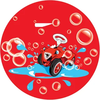 Big Bobby Car Kinderteppich 100 x 100 cm Rot