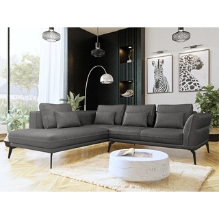 Mirjan24 Ecksofa Zurich, mit Schlaffunktion, Polsterecke Sofa, Couchgarnitur, Loft L-Form grau