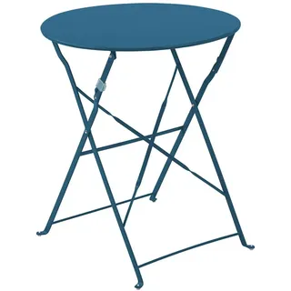 Oviala Gartentisch, Blau, Metall, 4-Sitzer, Rund,rund, 60x72x60 cm, Gartenmöbel, Gartentische, Klapptische Garten