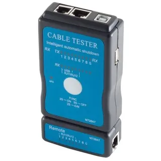 Kabeltester für Netzwerk und USB Kabel, RJ11, RJ12, RJ45, Auto-Scan, 1:1 Test, 9V