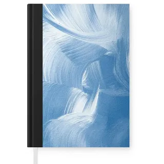 MuchoWow Notizbuch Acrylfarbe - Blau - Design, Notebook, Notizblock a5, Tagebuch, Journal Liniert blau