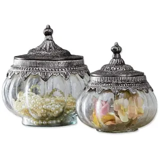 Mirabeau Dose Glasdosen 2er Set Madelon klar/silber silberfarben