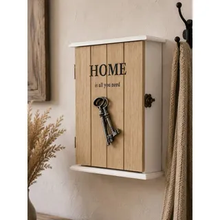 MF Schlüsselkasten Schlüsselkasten HOME aus Holz mit Vintage-Charme (1 St)