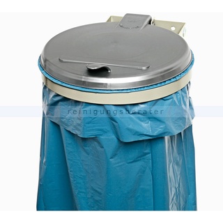Müllsackständer VAR WSK Wandgerät zur Wandmontage silber ideal für 120 L Müllsäcke, robuste und stabile Konstruktion