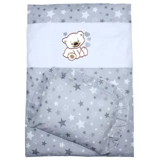 Primawela Babybettwäsche Kinderwagenset Baby Bettwäsche für Kinderwagen Bezüge Decke Kissen, 2 teilig grau