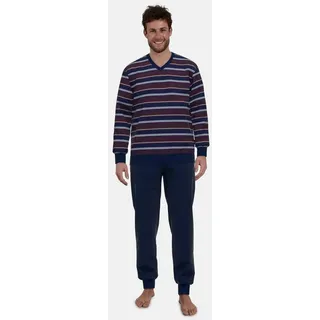 GÖTZBURG Pyjama (2 tlg) mit praktischen Bündchen für einen ungestörten Schlaf blau|rot 50