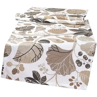 beties Tischläufer Zauberwald (1-tlg, 1 Stück Tischläufer), Tischläufer ca. 40x150 cm Baumwolle Wohn-Dekoration - elfenbein-taupe beige|weiß