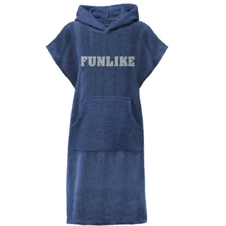 CelinaTex Funlike Poncho kurz 52 x 85 cm dunkel blau Baumwolle Badeponcho Frottee Surfponcho Kapuzenhandtuch