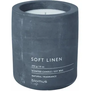 blomus -FRAGA- Duftkerze L aus Sojawachs, Magnet, hochwertiger Raumduft, charakteristische Beton-Optik, Duft SOFT LINEN, 55 h Brenndauer, rußarm (H / B / T: 11 x 9 x 9 cm, Farbe: Magnet, 65658)