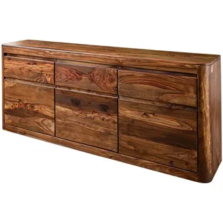 MASSIVMOEBEL24.DE Sideboard 185 x 80 x 40 cm Dunkelbraun
