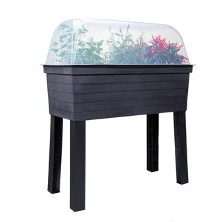 Garantia Balkon-Hochbeet, Braun, Kunststoff, 37x87x75 cm, Gartenzubehör, Hochbeete