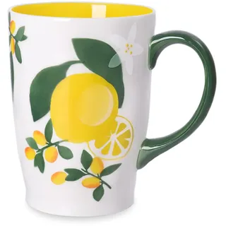 NymphFable Kaffeetasse Große Keramik Tasse Kaffeebecher Zitronentasse mit Griff 100% Handbemalt Personalisierte Tasse Geschenk 20oz/600ml