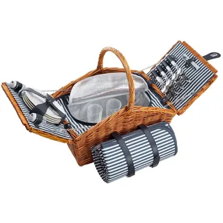 Tectake Picknickkorb Usedom braun 46,00 cm x 43,50 cm x 30 cm