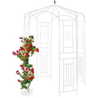 Relaxdays Rosenpavillon 250 x 160 x 160 cm Weiß