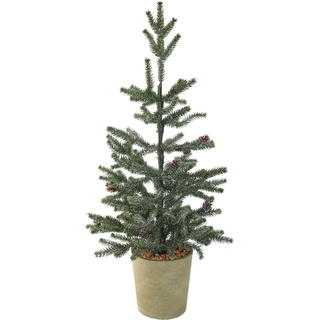 Künstlicher Weihnachtsbaum im Topf 66 cm winterlich mit Tannenzapfen