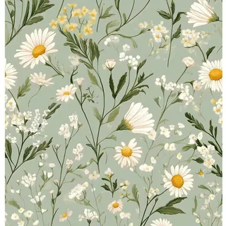 LuxusKollektion Fototapete Tapete selbstklebend Blumen Laub vintage Wohnzimmer 2502 0.4W x 10L m bunt
