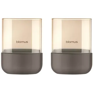 BLOMUS Windlicht Calma Edelstahl/Glas Braun