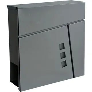 Relaxdays Briefkasten mit Zeitungsfach, HBT: 37,5 x 37 x 10,5 cm, DIN C4, wetterfest, 4 Schlüssel, Postkasten, Farbwahl