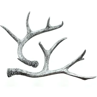FRANK FLECHTWAREN Dekogeweih, Hirschgeweih Silber, im 2er Set, 19 x 18 x 8 cm, 30 x 14 x 8 cm Edle Dekoration