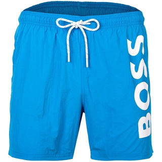 BOSS Herren Badeshorts - OCTOPUS, Swim Boxer, Badehose, gewebt, Logo, einfarbig Blau (Bright Blue) L