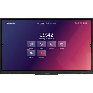 Kindermann TD-11652 Interaktiver Flachbildschirm 165,1 cm (65") WLAN 350 cd/m2 4K Ultra HD Schwarz Touchscreen Eingebauter Prozessor Android 18/7 (65W71B-B)