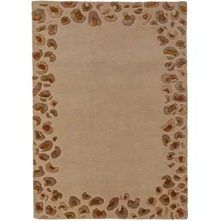 KADIMA DESIGN Leopard-Bordüre Teppich 200 x 300 cm Beige