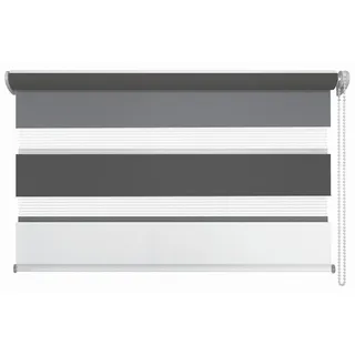 MYDECO Doppelrollo Just-Triple 140 x 160 cm grau/Anthrazit/Weiß