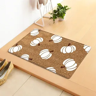 Morbuy Personalisierte Fußmatte Rutschfester Türvorleger mit Halloween Kürbis Druck, Schmutzfangmatte Waschbar Fussmatte Innen Badteppiche Schlafzimmer Wohnzimmer (40x60cm,Kleiner Kürbis)