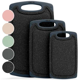 Blumtal Frühstücksbrettchen Kunststoff 3-tlg. 3 Größen 20 x 30 cm Schwarz