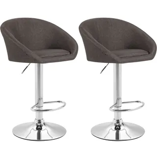 CLP Barhocker Miami V2 2er Set drehbar höhenverstellbar 45 x 45 x 75 cm Dunkelgrau