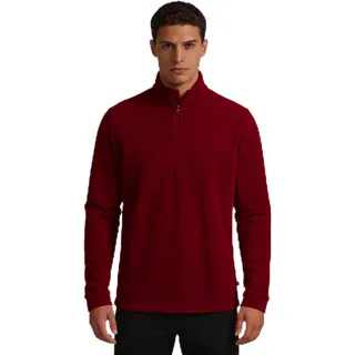 Medico Herren Ski Shirt, Fleece, langarm, Reißverschluss (weinrot, S/48) - 48