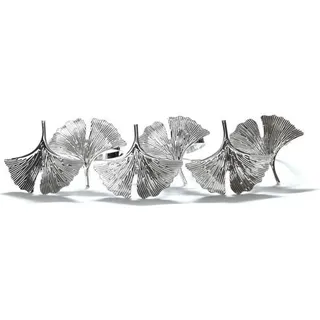Famanu Serviettenringe Elegantes Ginkgo Biloba Design - Silber