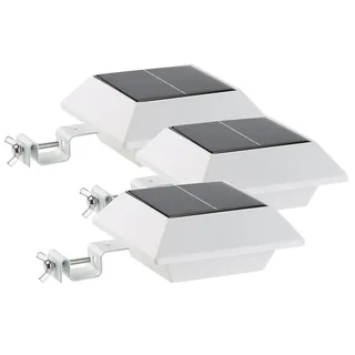 Lunartec Solar-LED-Dachrinnenleuchte 2 W 160 lm 3er Set weiß