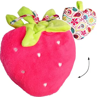 alles-meine.de GmbH Kirschkern Körnerkissen/Plüschtier - Erdbeere - 22 cm - für Mikrowelle - Wärme/Wärmekissen - Baby - wärmen + kühlen - Kirschkernkissen - Heizkissen Kö..