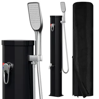 Peviasot Solardusche 20L Niedrige Solar Gartendusche warmes Wasser Bis Zu 60°C Ohne Stromanschluss Pooldusche Camping mit Handbrause und schwenkbarem Regenduschkopf inkl. Montagematerial Schutzhülle