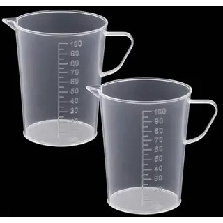 2 Stück Messbecher 100ml, Kleiner Measuring Cups | Transparent, Präzisions, Mini, Messbecher Set mit Waage, Hitzebeständig, für Waschmittel, Küch