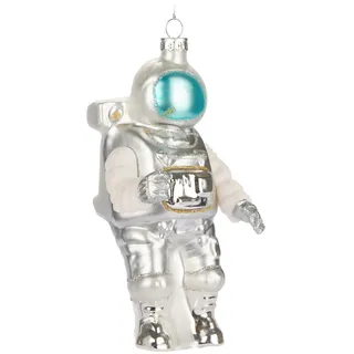 BRUBAKER Astronaut - Handbemalte Weihnachtskugel aus Glas - 14,5 cm | Baumkugel Weltraumfahrer - Weltraum Weltall Raumfahrt Dekoration Weihnachten - Mundgeblasener Christbaumschmuck