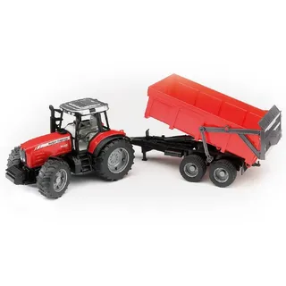 Bruder® Spielzeug-Traktor Massey Ferguson 7480 mit Wannenkippanhänger, (2-tlg)