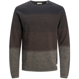Jack & Jones Herren Sweater Pullover mit Rundhals Ausschnitt JJEHILL Grünl Braun Gradient 12157321 L