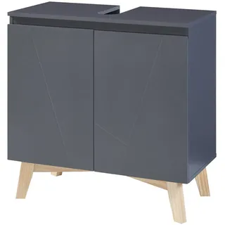 [en.casa] Waschbeckenunterschrank Overath 60x60x30cm Grau