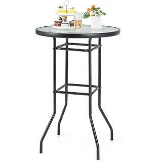 Gartentisch Bistrotisch Stehtisch aus Glas rund Ø 68 cm