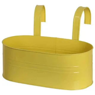 Siena Garden Balkonkasten oval mit Haltern 39 x 16,5 x 14,5 cm gelb oval